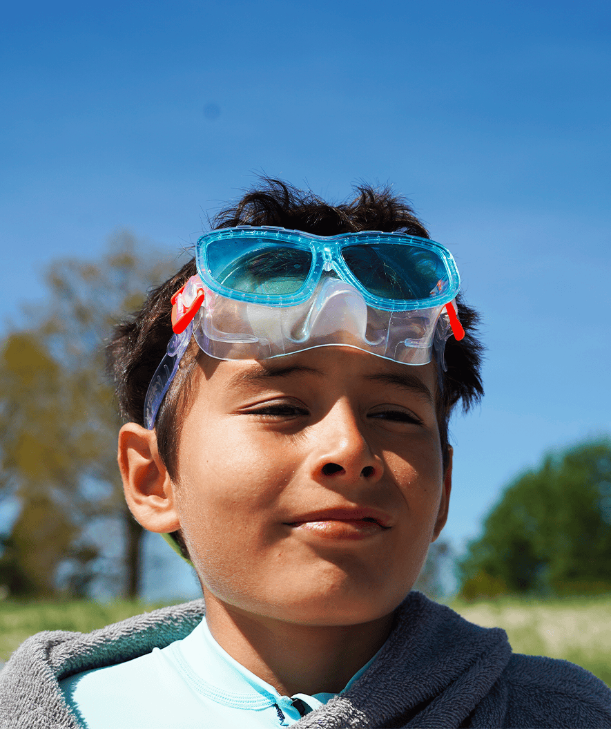 Watery diving mask for kids (4-10) - Wyre - White/blue