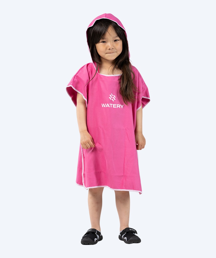 Watery bathing poncho for kids - Microfiber - Pink