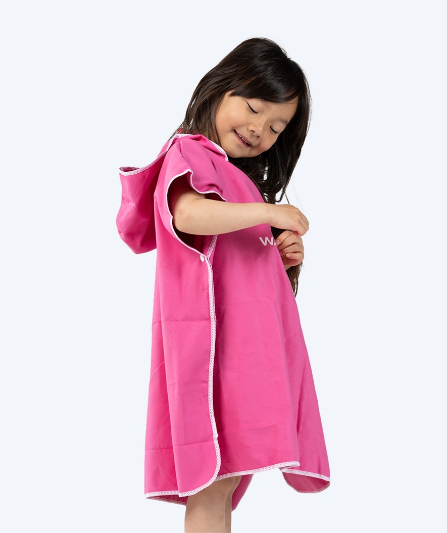 Watery bathing poncho for kids - Microfiber - Pink