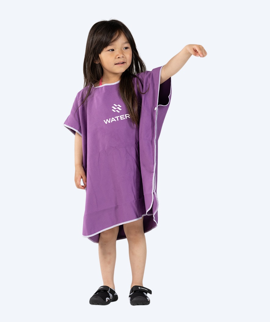 Watery bathing poncho for kids - Microfiber - Purple