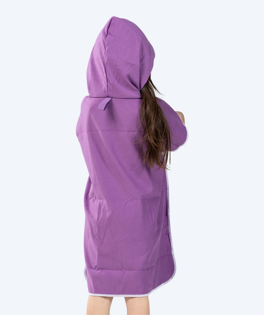 Watery bathing poncho for kids - Microfiber - Purple