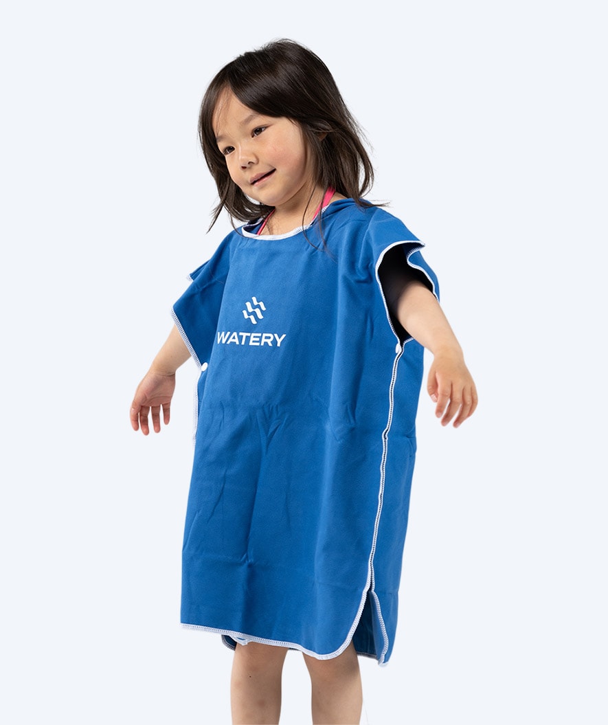 Watery bathing poncho for kids - Microfiber - Royal Blue