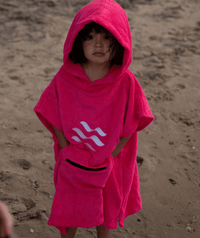 Watery bathing poncho for kids - Cotton - Purple