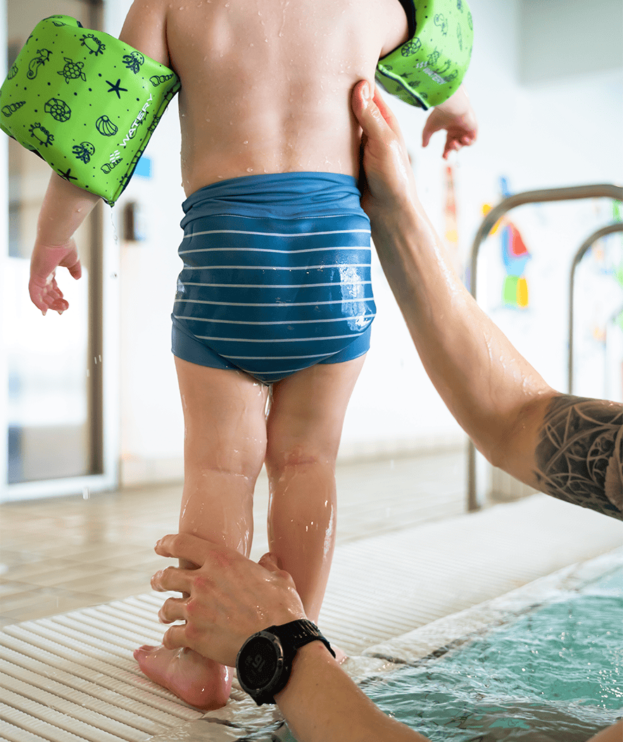 Watery swim nappies for kids - Neoprene Swim Nappy - Nordic Blue Stripes
