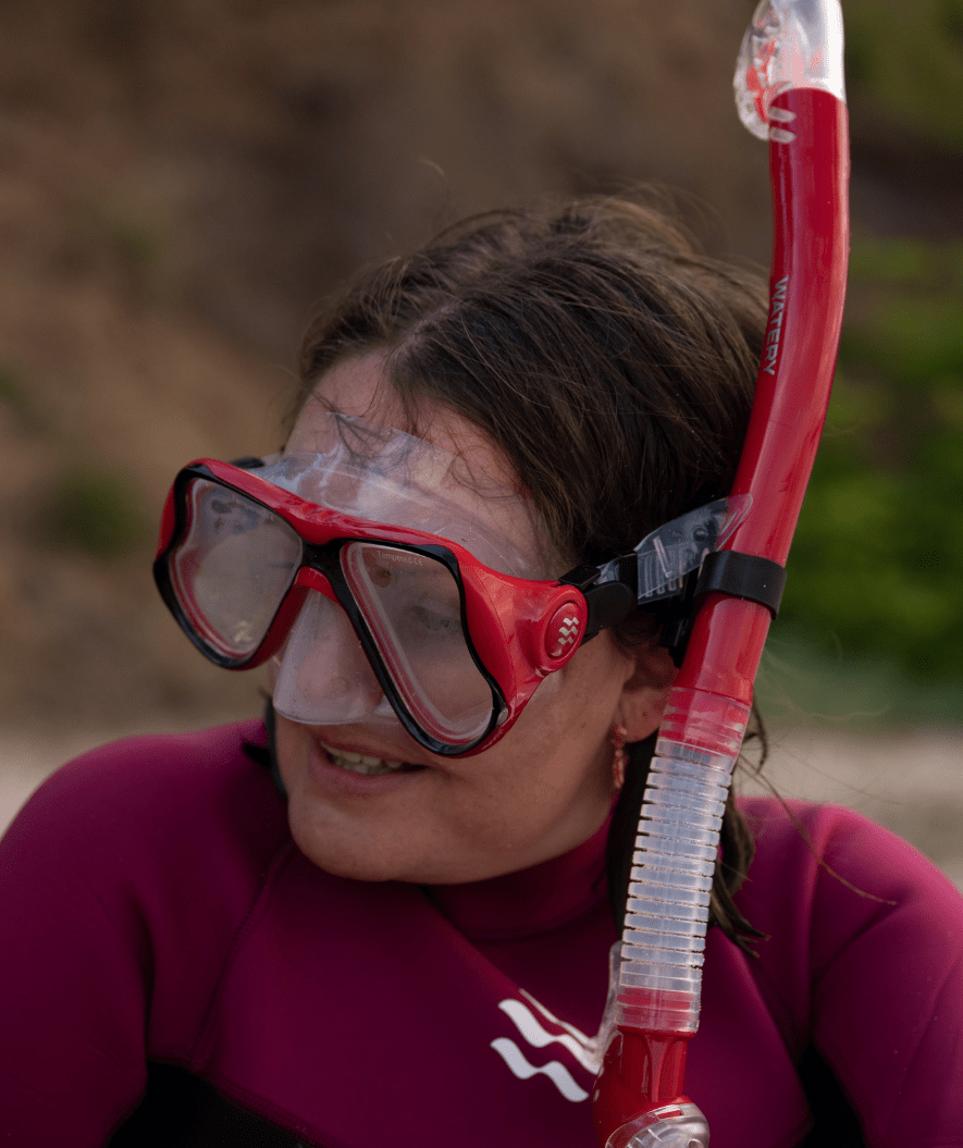 Watery Combo snorkel set for adults - Hudson Semi-Dry - Blue