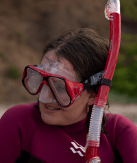 Watery Combo snorkel set for adults - Hudson Semi-Dry - Black