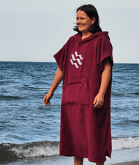 Watery bathing poncho for adults - Cotton - Dark blue