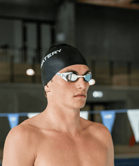 Watery Elite swim goggles - Poseidon Mirror - White/silver