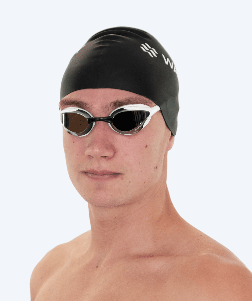 Watery Elite swim goggles - Murphy Mirror - White/silver