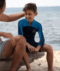 Watery UV wetsuit for kids - Calypso Long Sleeved - Coral/dark blue