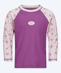 Watery UV shirt for kids - Brandman Long Sleeved Rashguard - Pink/purple