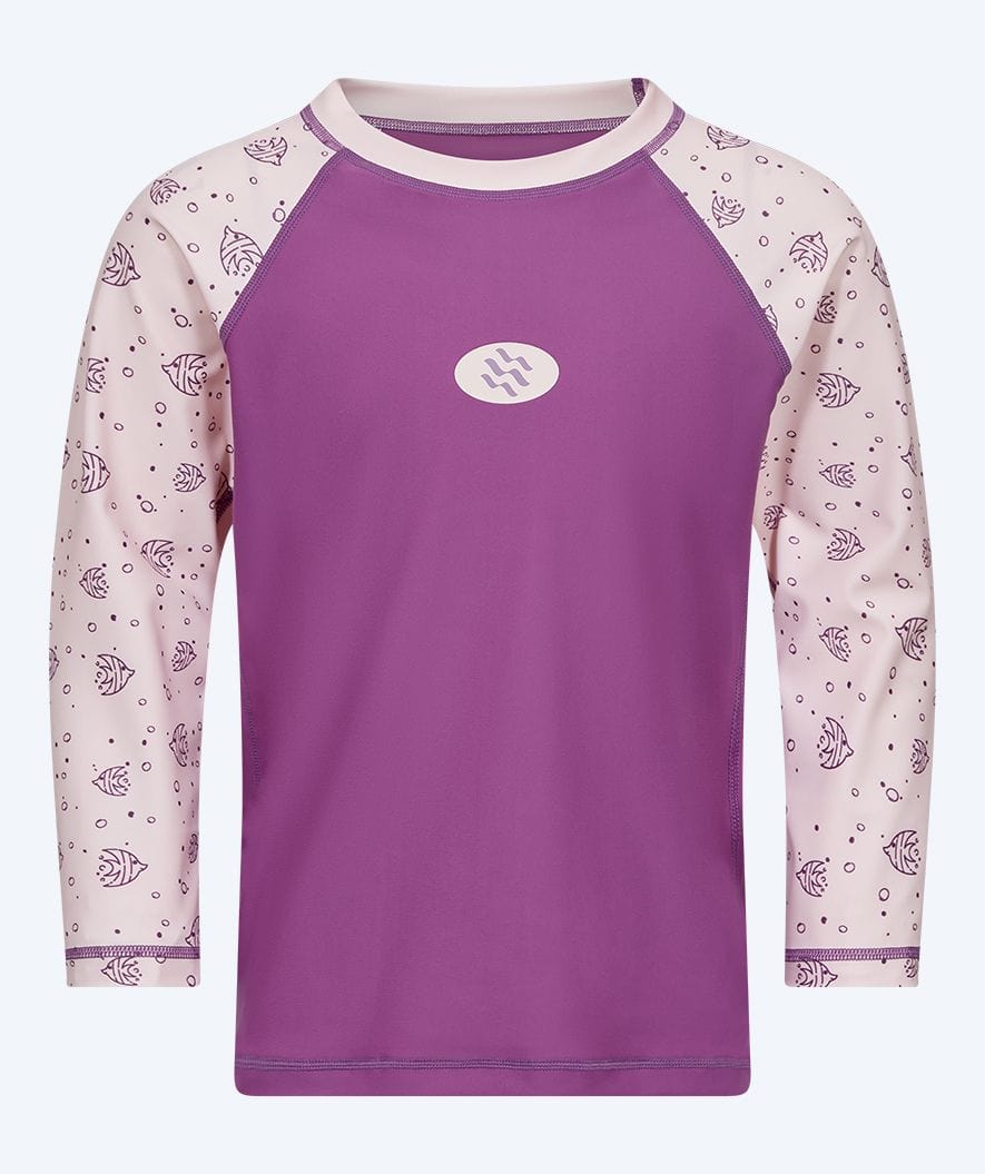 Watery UV shirt for kids - Brandman Long Sleeved Rashguard - Pink/purple