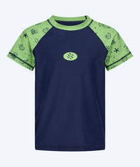 Watery UV shirt for kids - Brandman Short Sleeved Rashguard - Green/blue