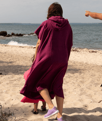Watery bathing poncho for adults - Cotton - Dark blue