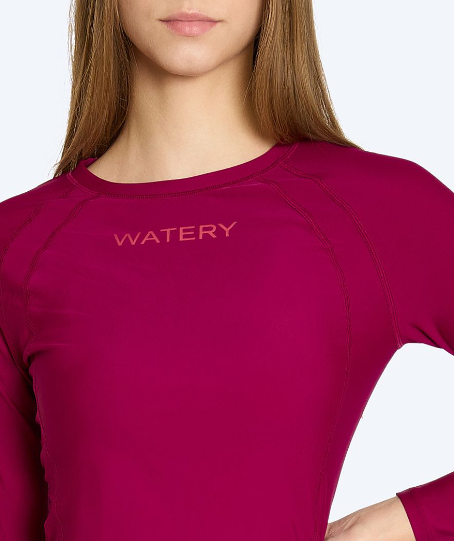 Watery UV-shirt for women - Remington Longsleeve Rashguard - Dark red