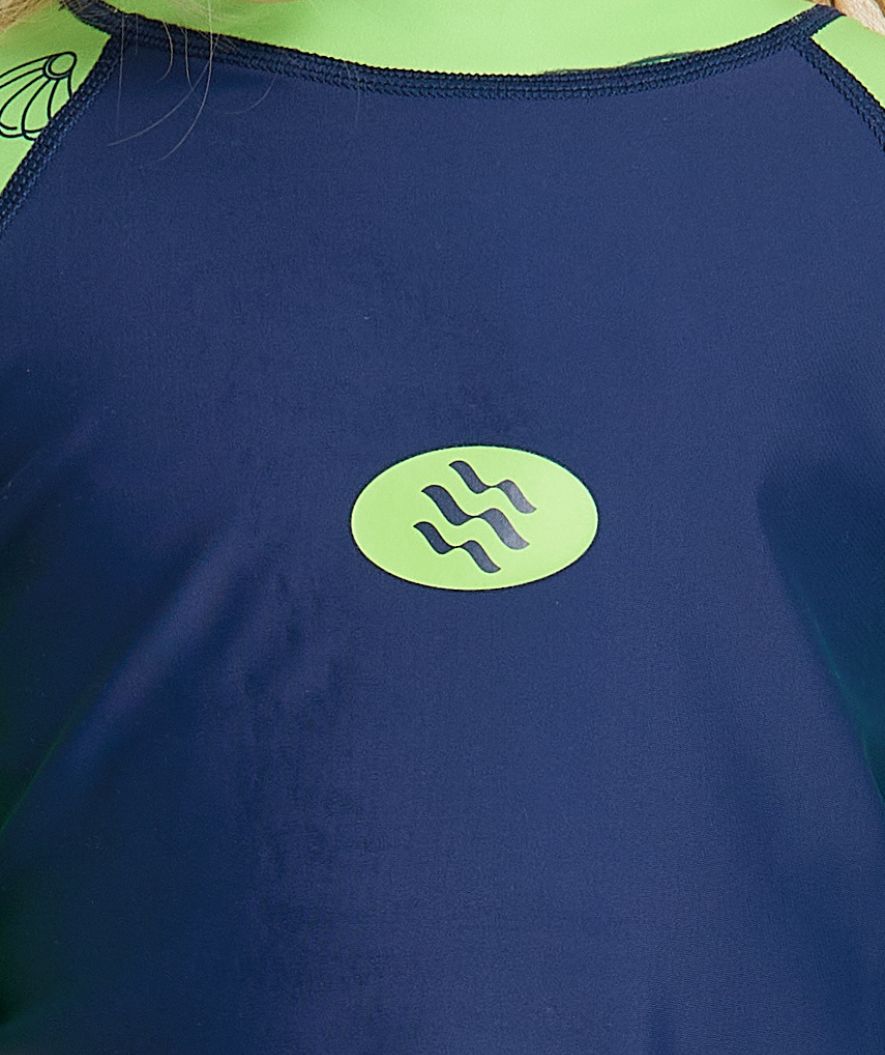 Watery UV shirt for kids - Brandman Short Sleeved Rashguard - Green/blue