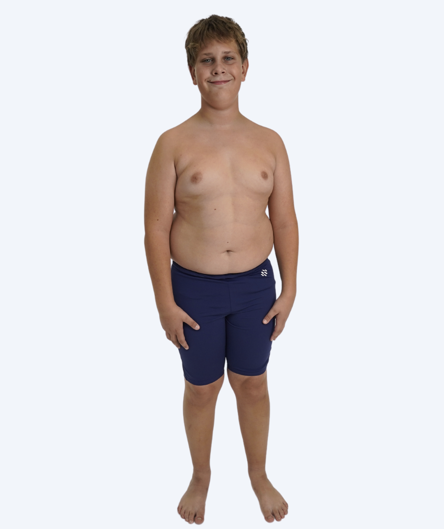 Watery long swim trunks for men - Surfy Eco - Dark blue