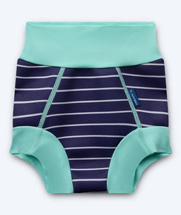 Watery swim nappies for kids - Neoprene Swim Nappy - Turquoise Stripes