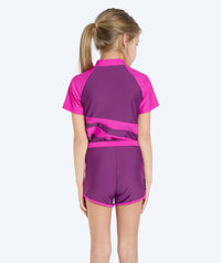 Watery UV-shirt for kids - Manami Short Sleeved Rashguard - Purple