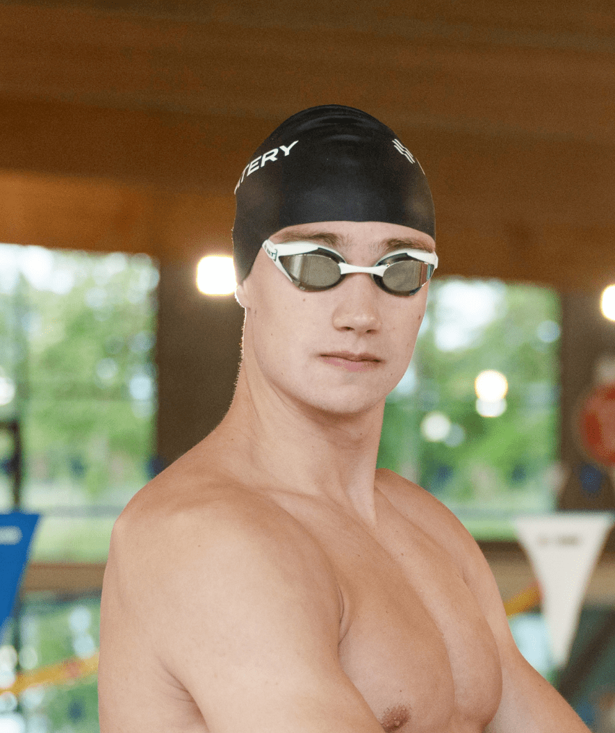 Watery Elite swim goggles - Poseidon Mirror - White/silver