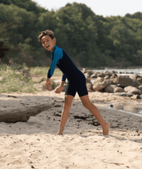 Watery UV wetsuit for kids - Calypso Full-Body - Grey/black