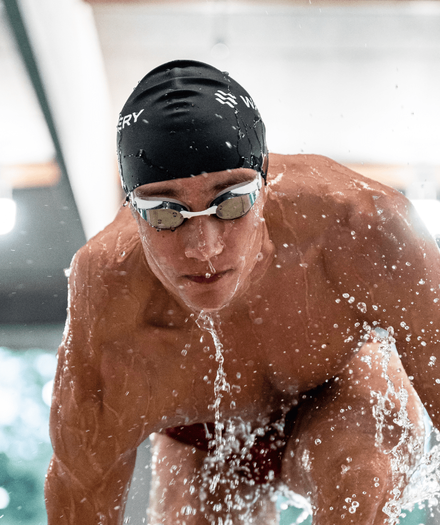 Watery Elite swim goggles - Poseidon Ultra Mirror - Dark blue/gold
