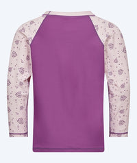 Watery UV shirt for kids - Brandman Long Sleeved Rashguard - Pink/purple