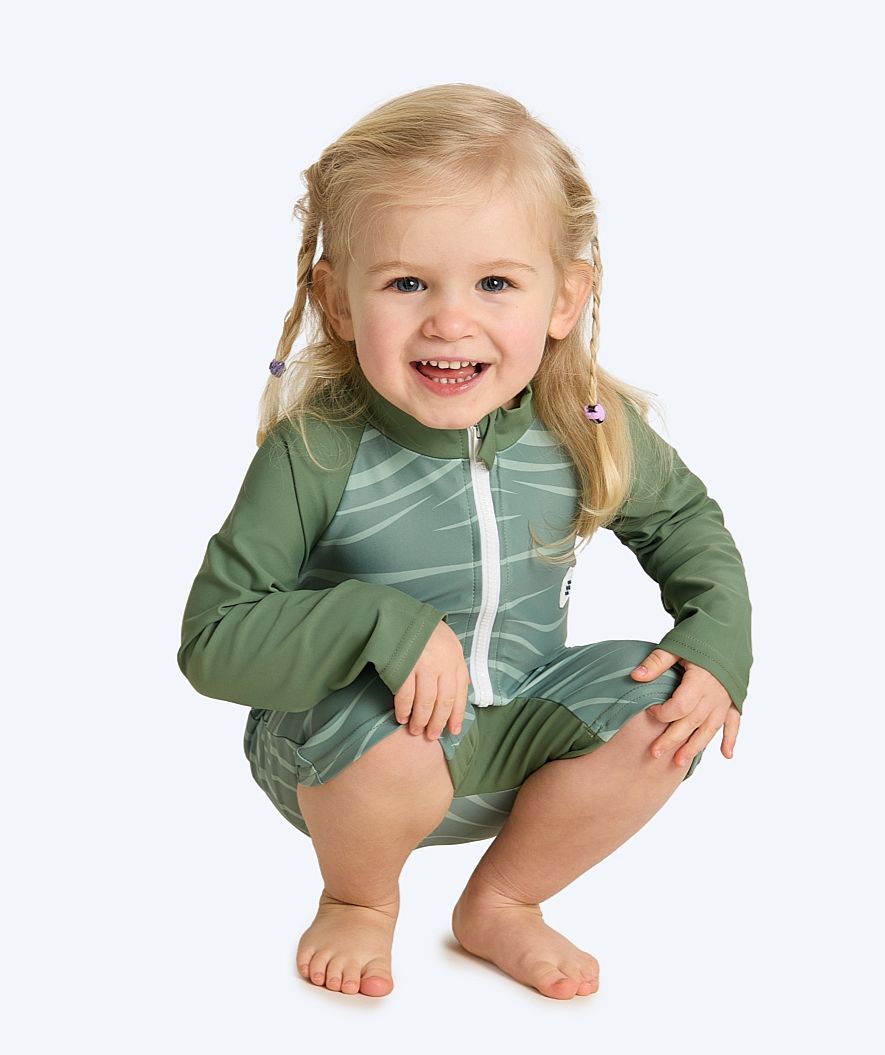 Watery UV-suit for kids - Fjord Long Sleeve Rashguard - Green