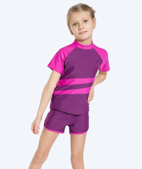 Watery UV-shirt for kids - Manami Short Sleeved Rashguard - Purple