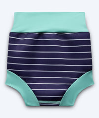 Watery swim nappies for kids - Neoprene Swim Nappy - Turquoise Stripes
