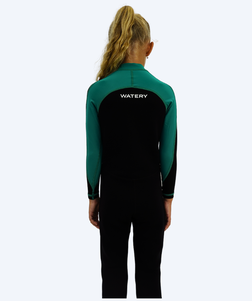 Watery UV wetsuit for kids - Calypso Full-Body - Green/black