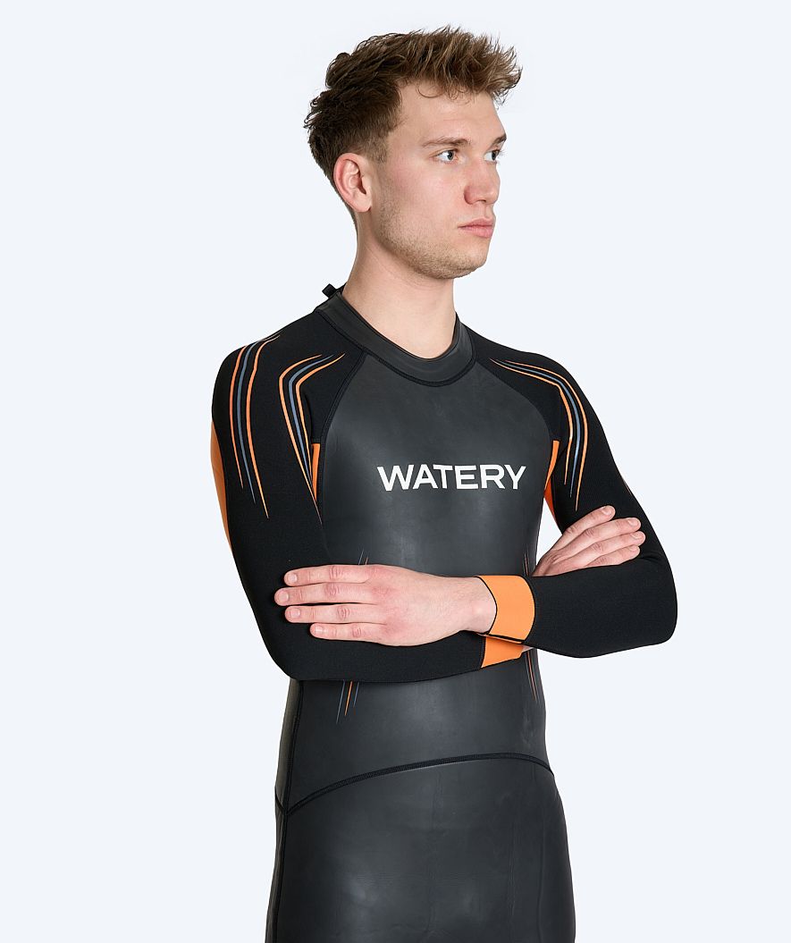 Watery wetsuit for men - Reptile Core - Black/orange