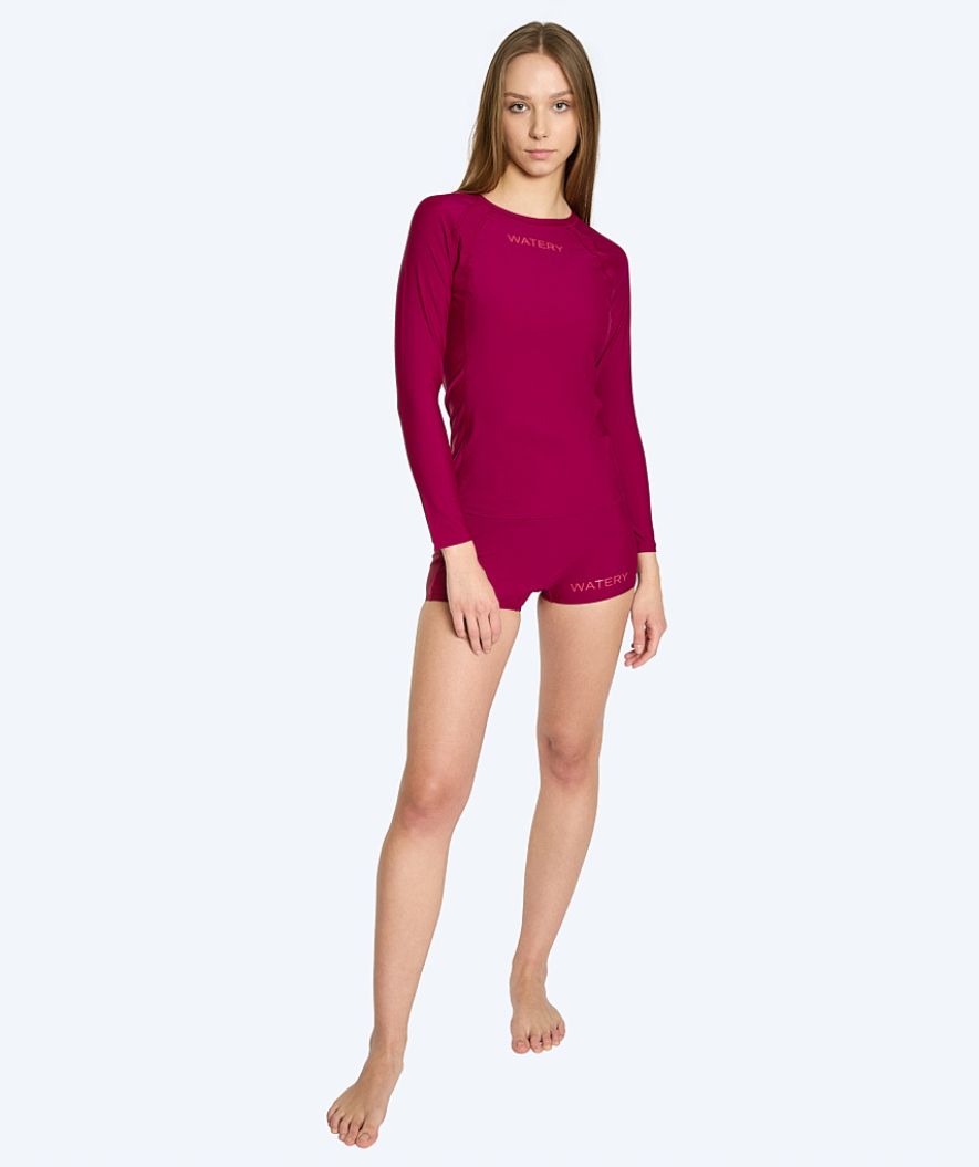 Watery UV-shirt for women - Remington Longsleeve Rashguard - Dark red