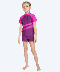 Watery UV-shirt for kids - Manami Short Sleeved Rashguard - Purple