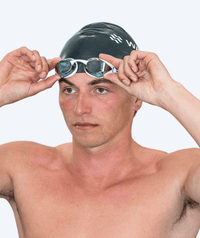 Watery Elite swim goggles - Poseidon Mirror - White/silver