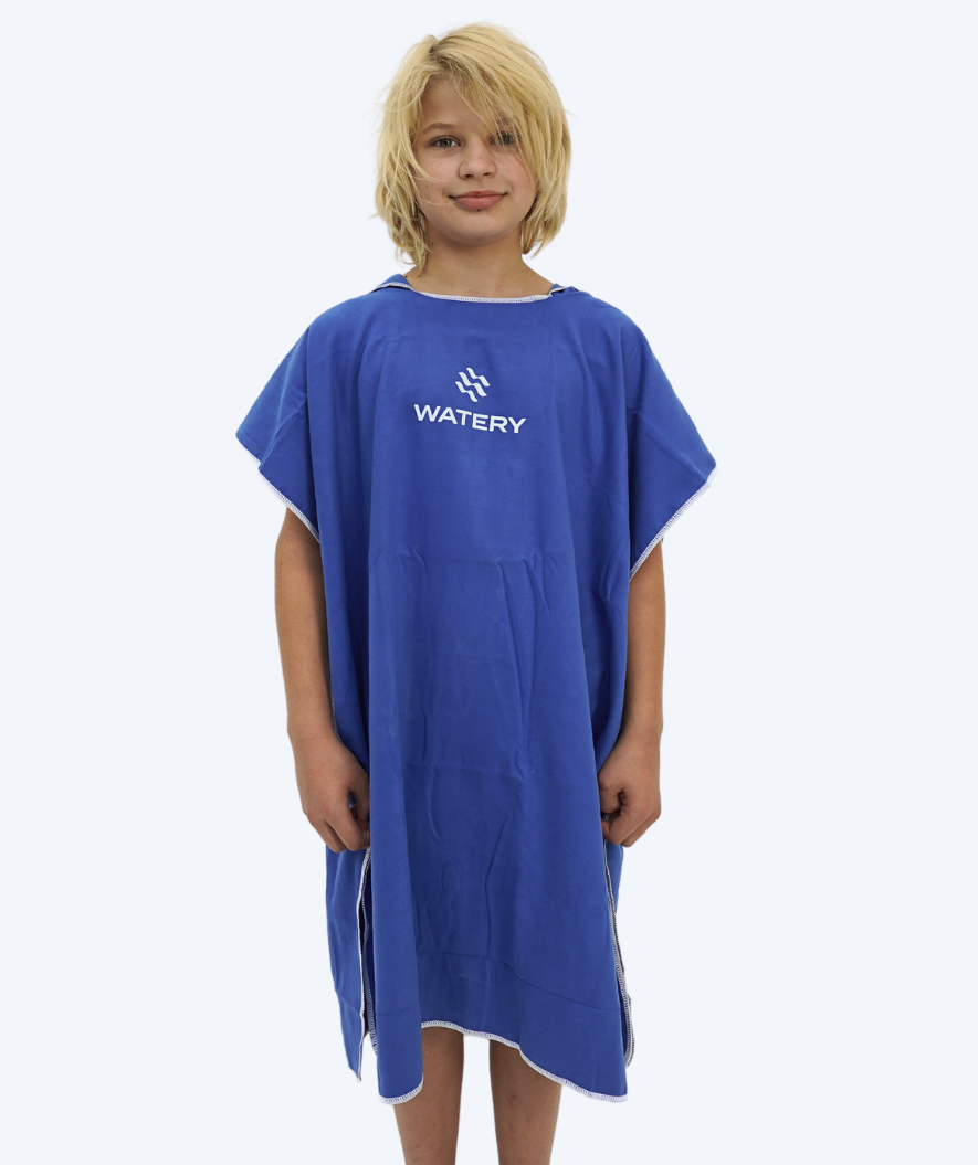 Watery bathing poncho for junior - Microfiber - Royal Blue