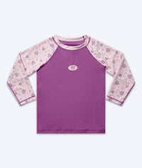 Watery UV shirt for kids - Brandman Long Sleeved Rashguard - Pink/purple