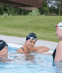 Watery Elite swim goggles - Poseidon Mirror - White/silver