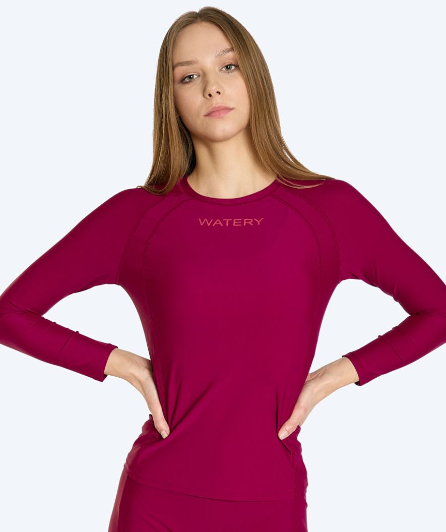 Watery UV-shirt for women - Remington Longsleeve Rashguard - Dark red
