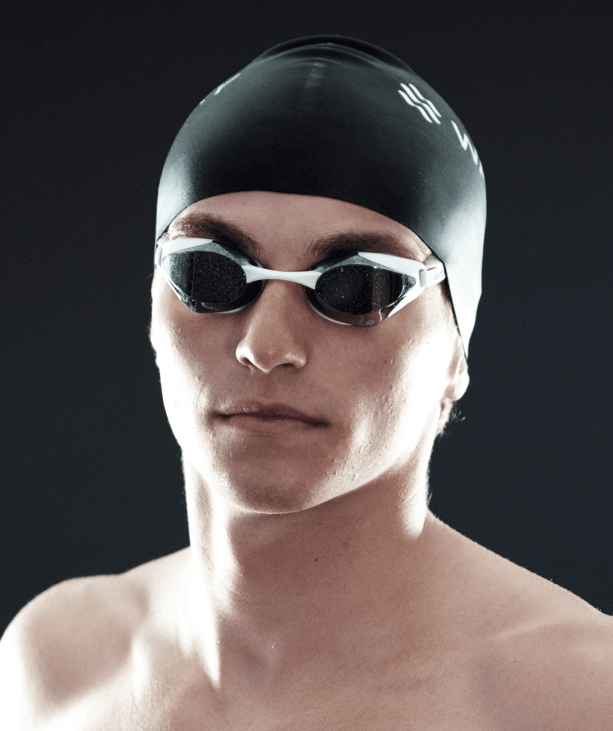 Watery Elite swim goggles - Poseidon Mirror - White/silver