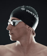 Watery Elite swim goggles - Poseidon Mirror - White/silver
