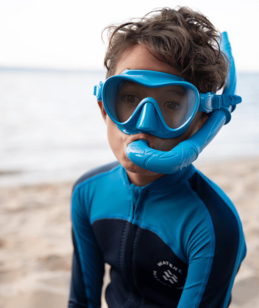 Watery Combo snorkel set for kids - Cliff - Dark blue