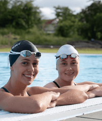 Watery Elite swim goggles - Poseidon Mirror - White/silver