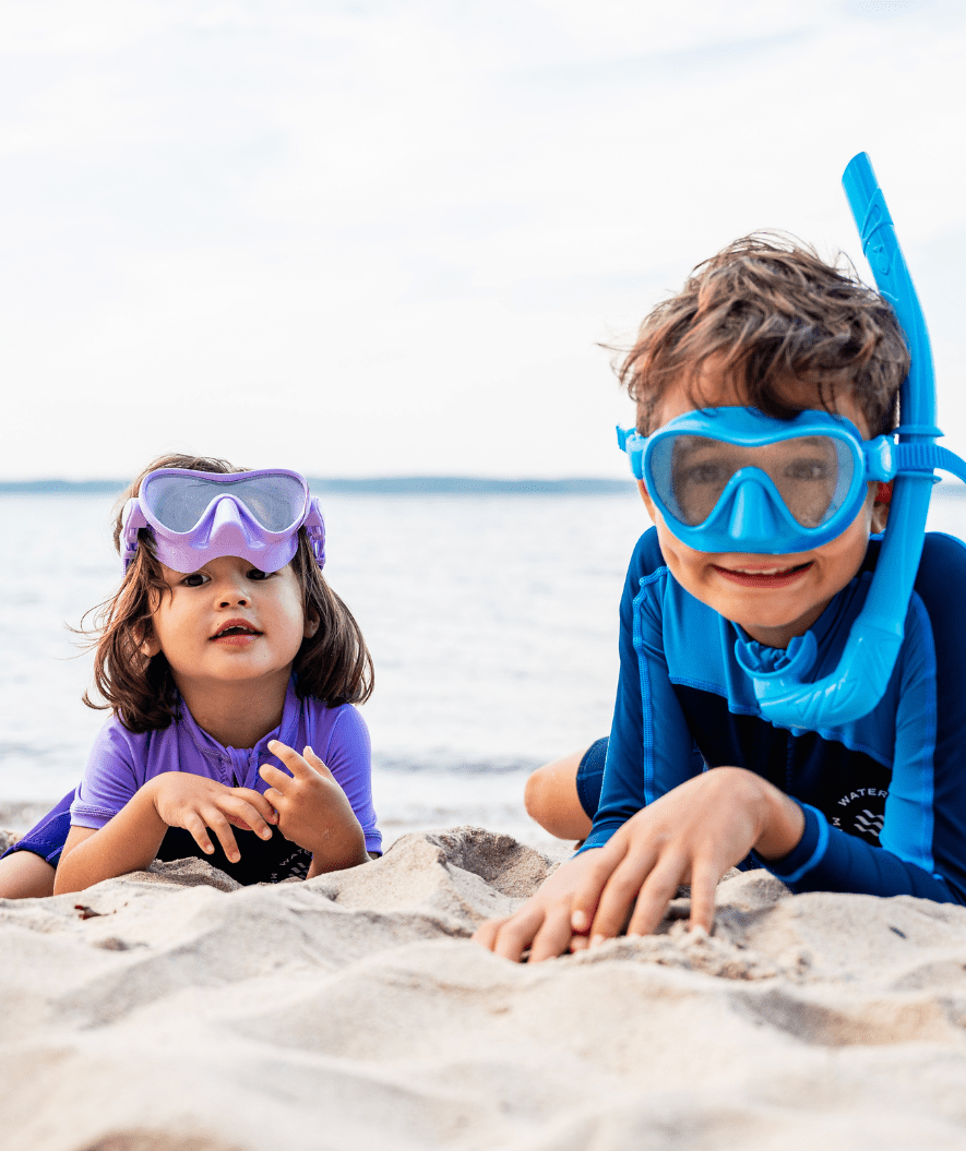 Watery Combo snorkel set for kids - Cliff - Dark blue