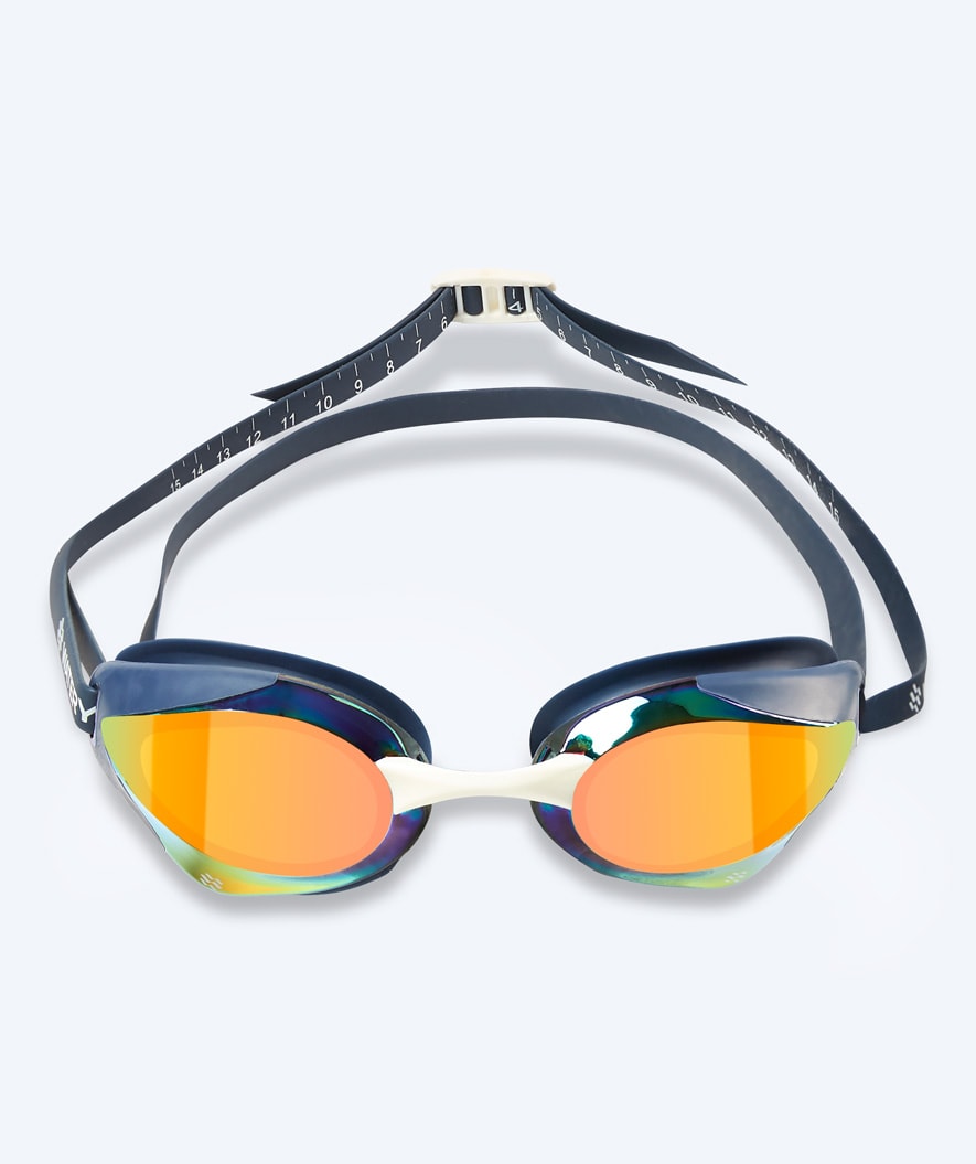 Watery Elite swim goggles - Poseidon Ultra Mirror - Dark blue/gold