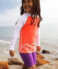 Watery UV shirt for kids - Chilton Long Sleeved Rashguard - Pink/white