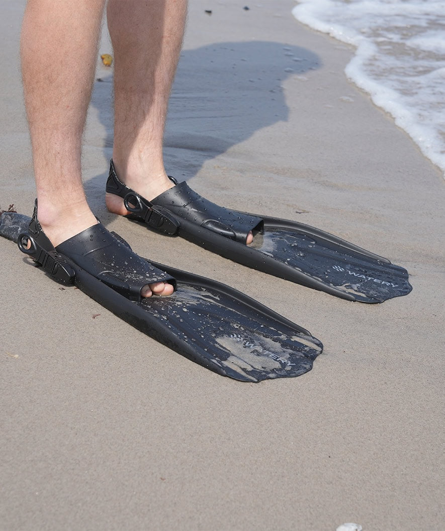 Watery diving fins for adults - Skipper - Black