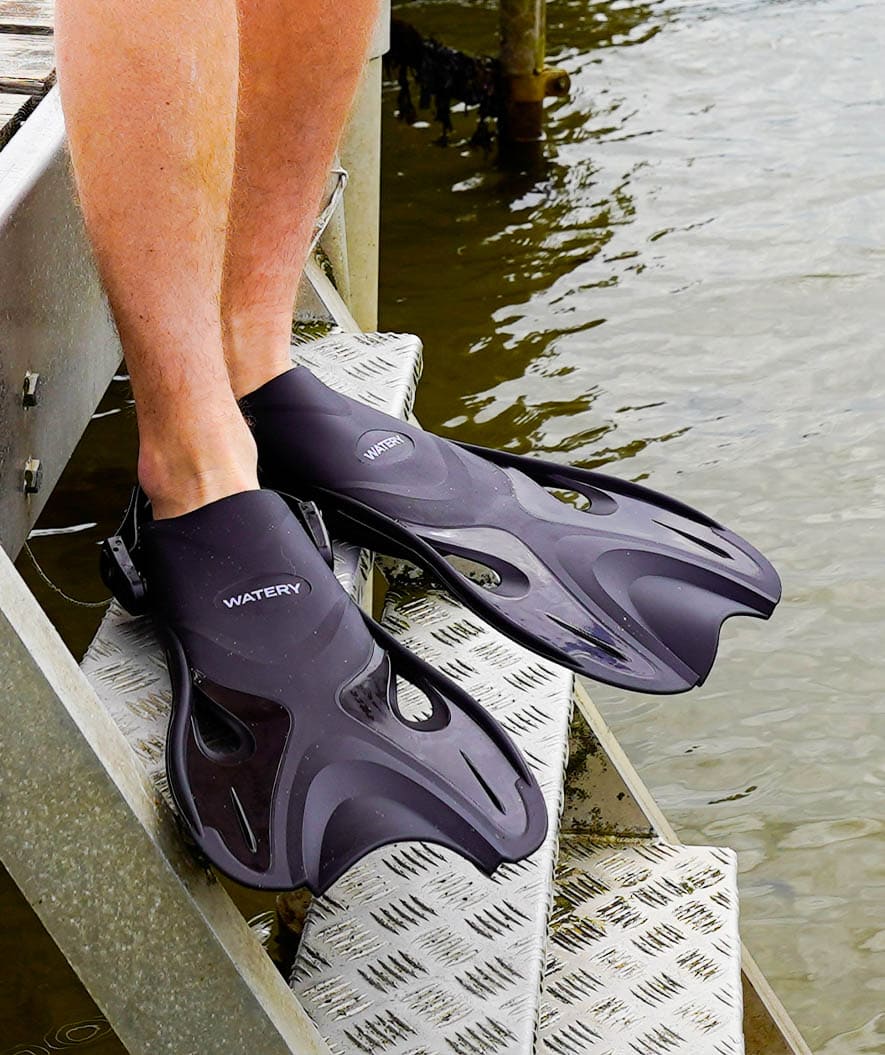 Watery short swim fins - Fisher - Blue
