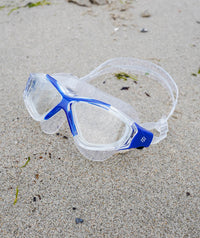 Watery swim mask for adults - Mantis - Blue/clear