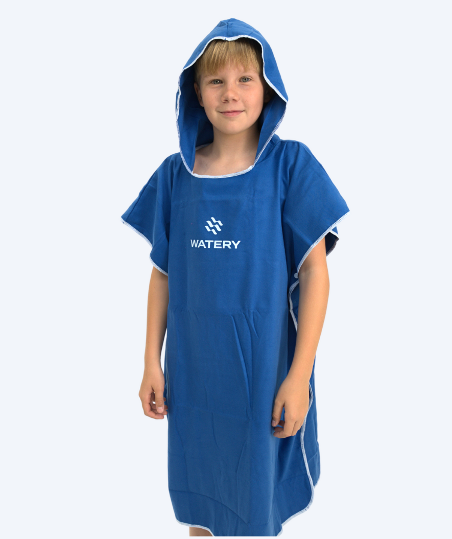 Watery bathing poncho for junior - Microfiber - Royal Blue